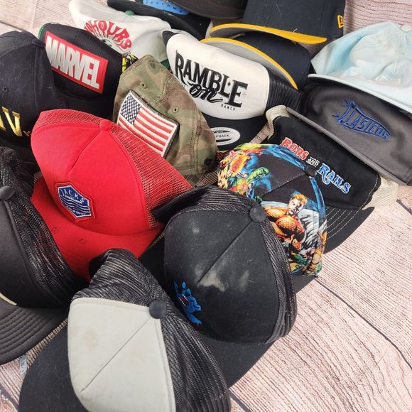 Huge Lot Of 18 Hats Caps Snapbacks Strapbacks Upcycling Hellraisers New Era - Picture 3 of 7